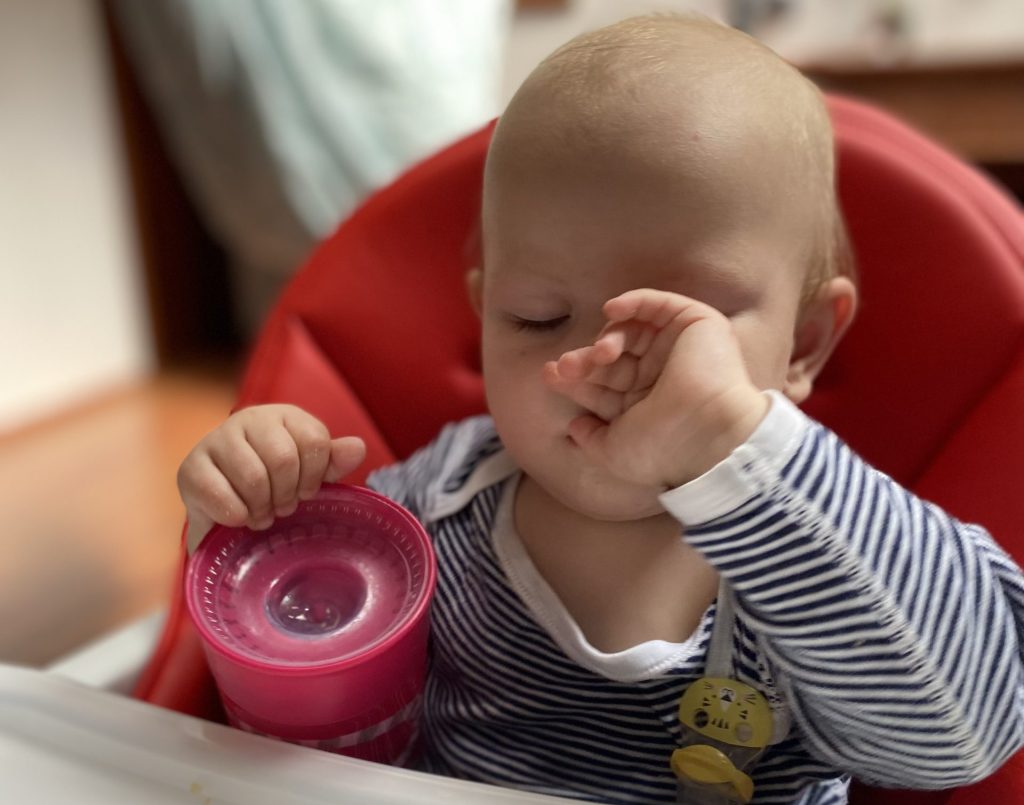 baby with a cup