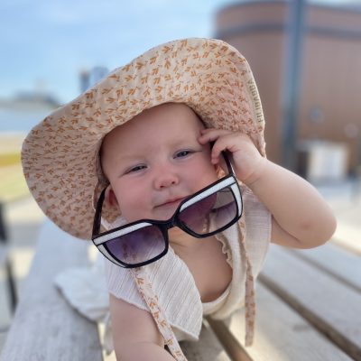 a baby in sunglasses